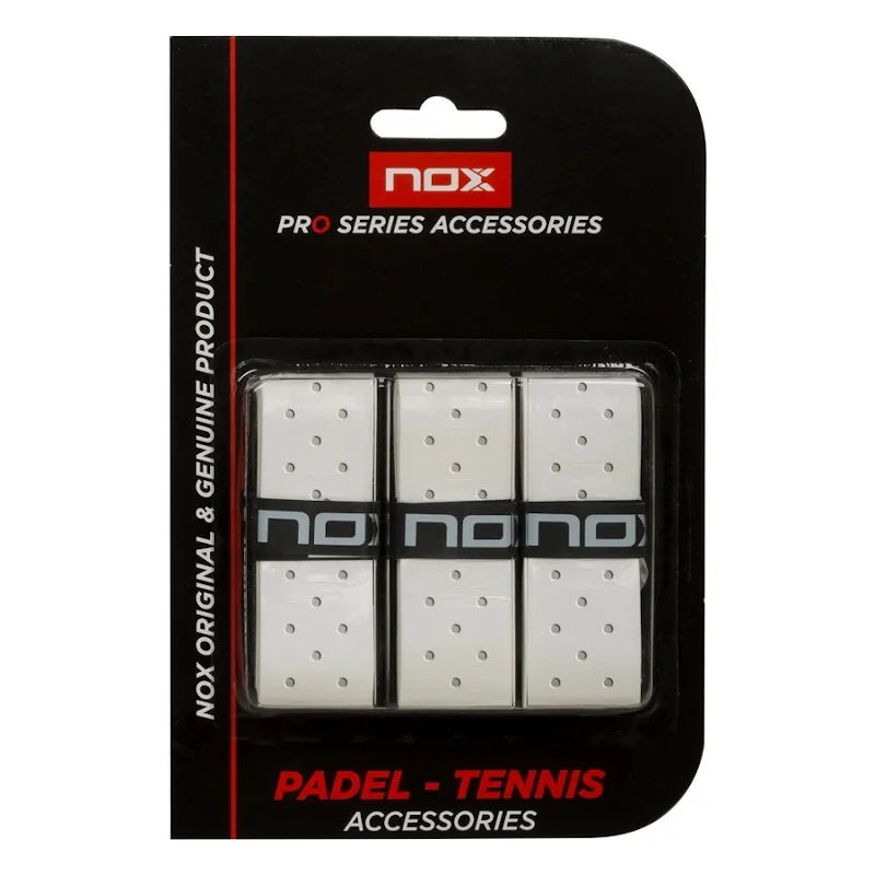 Nox 3 Overgrips Pro Blanco Perforado