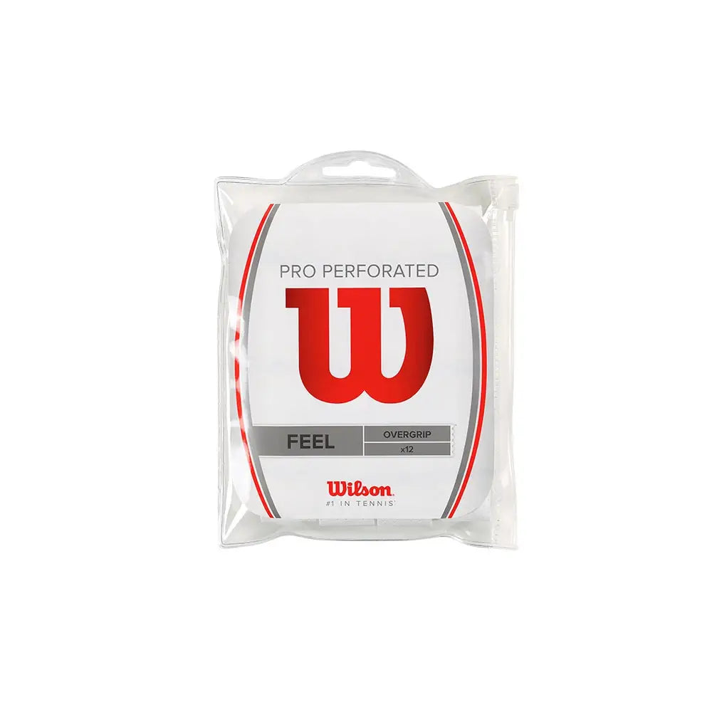 Wilson 12 Overgrips Pro Padel Blanco Perforado