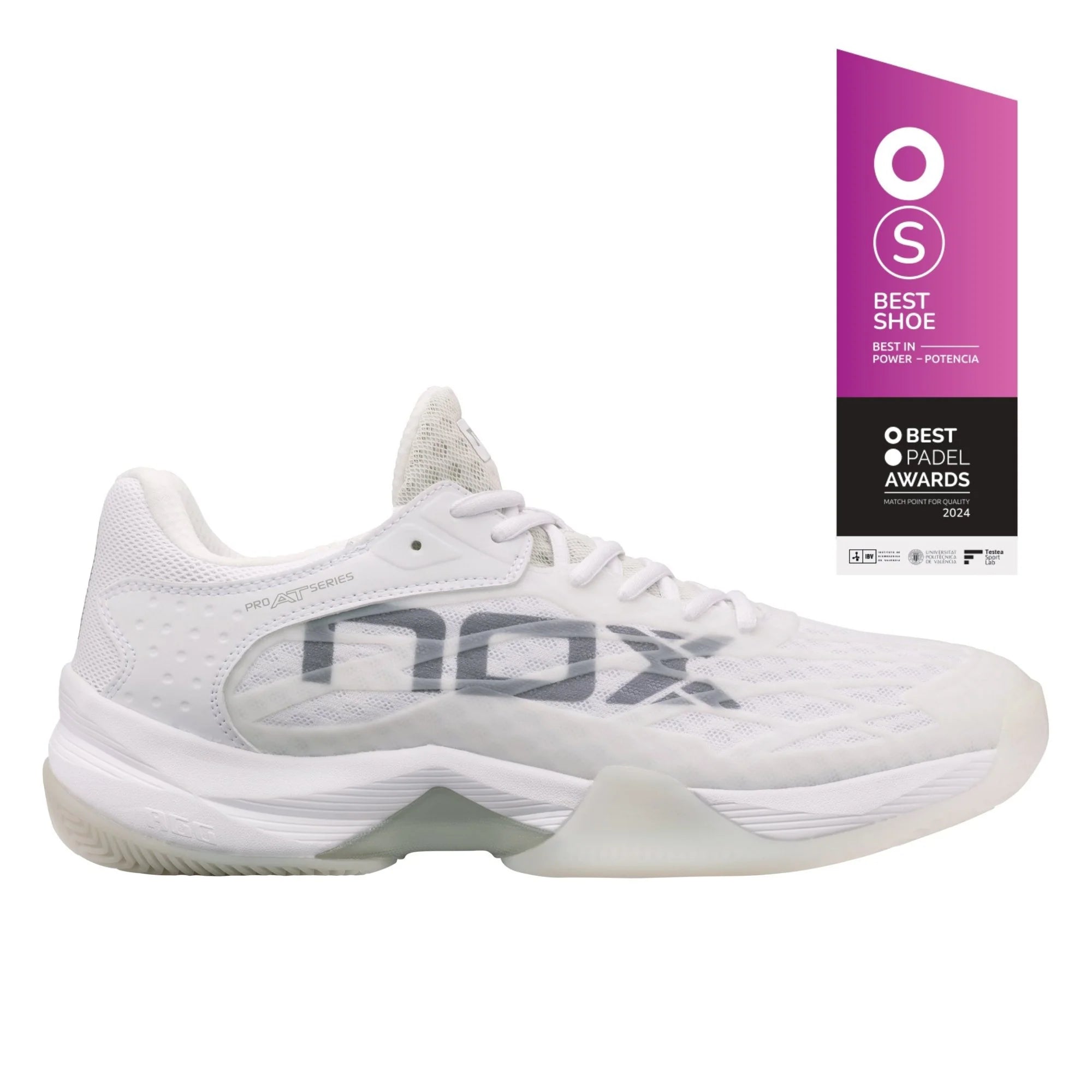 Zapatilla de pádel Nox AT10 Lux 2024 Blanco/Gris - Agustín Tapia