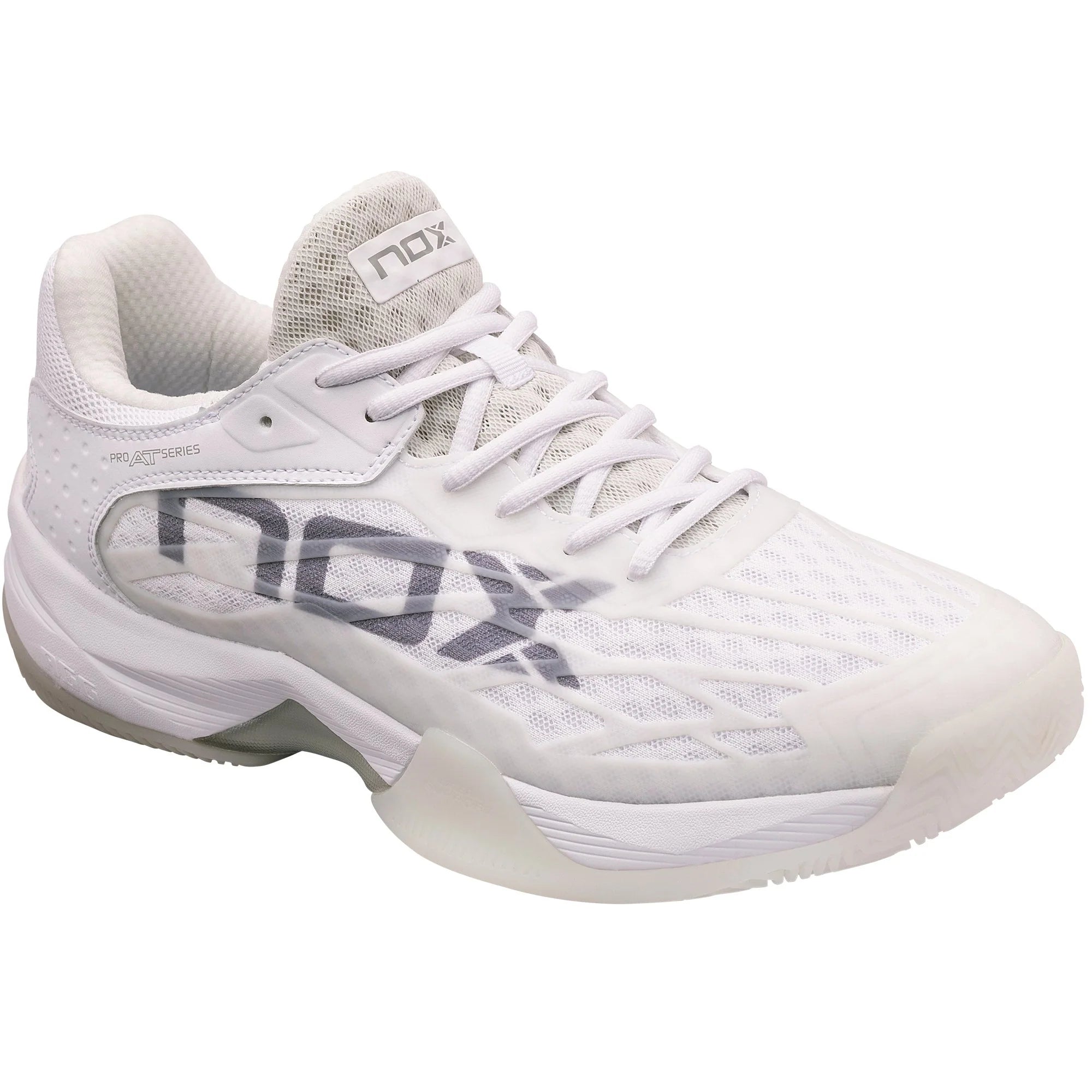 Zapatilla de pádel Nox AT10 Lux 2024 Blanco/Gris - Agustín Tapia