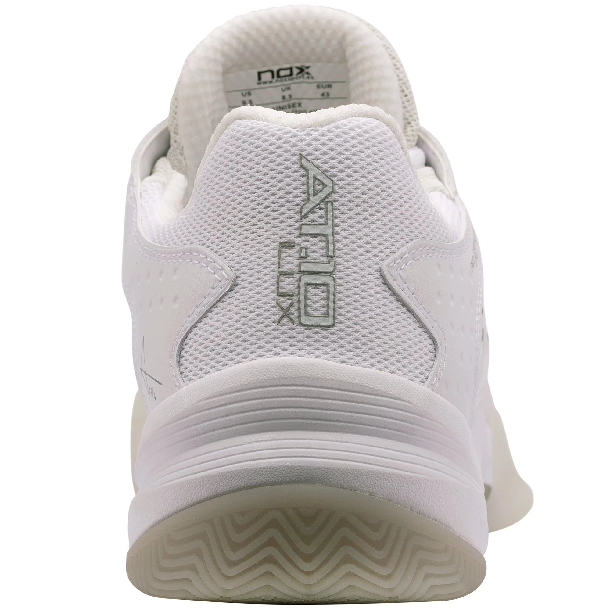 Zapatilla de pádel Nox AT10 Lux 2024 Blanco/Gris - Agustín Tapia